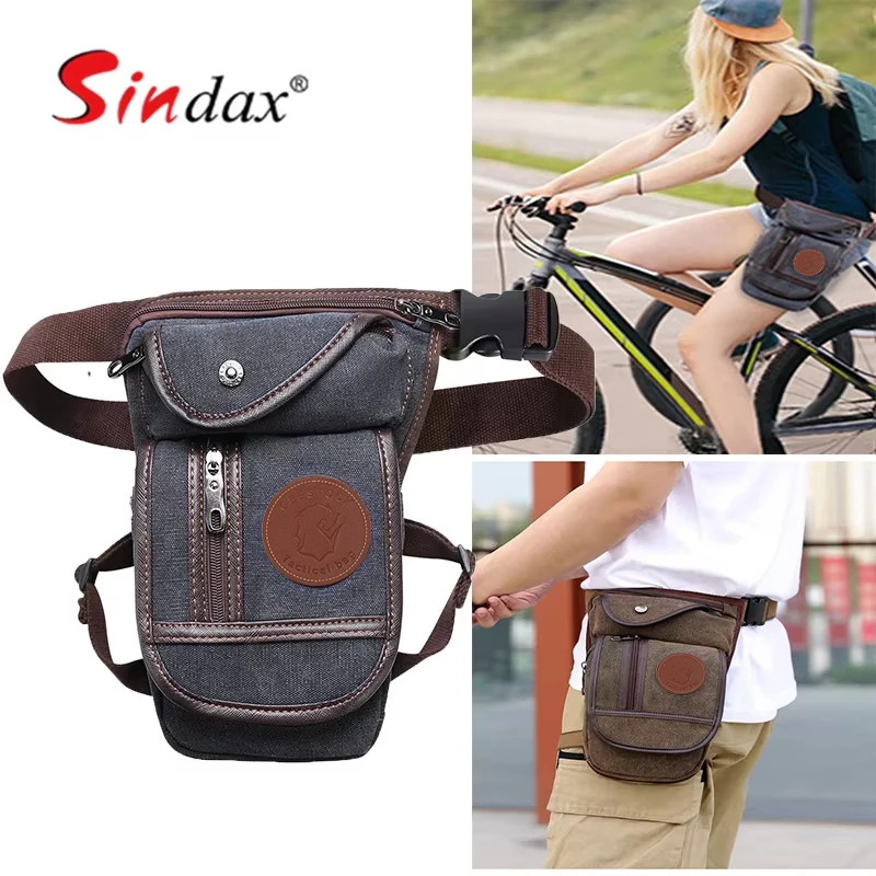 Männer Motorrad Tasche Wasserdichte Tragbare Leinwand Motorrad Drop Bein Tasche Multifunktionale Outdoor Sport Reiten Taille Schulter Tasche