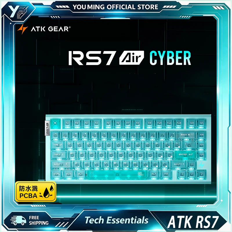 ATK RS7 Air Cyber Magnetic Switch Keyboard 75% Layout 8000Hz Polling RT Precision RGB Wired Gaming Keypad For Esports FPS Game