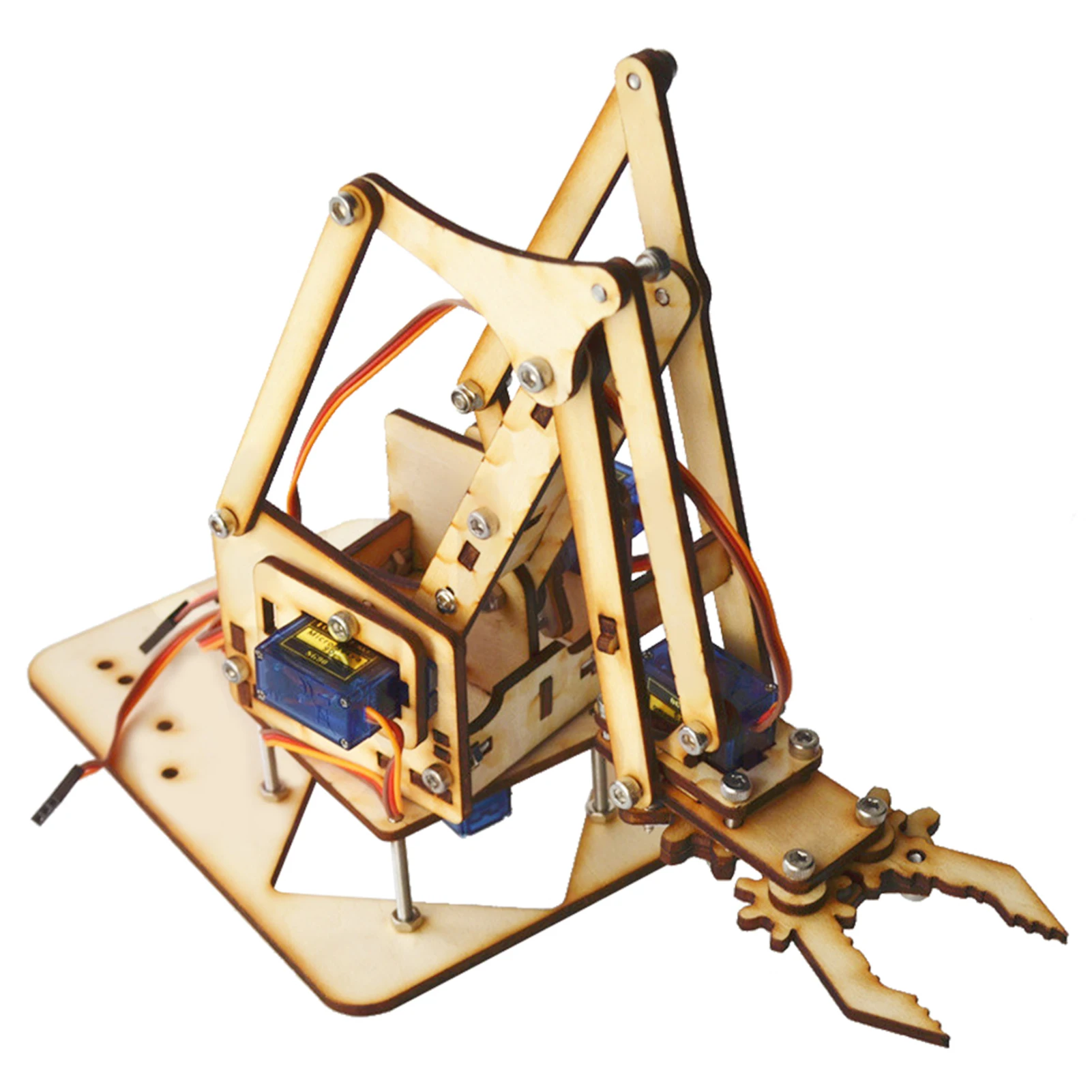 

Robot Mechanical Arm 4 DOF Wood Robotic Mechanical Arm Sg90 Servo for RPi SNAM1500