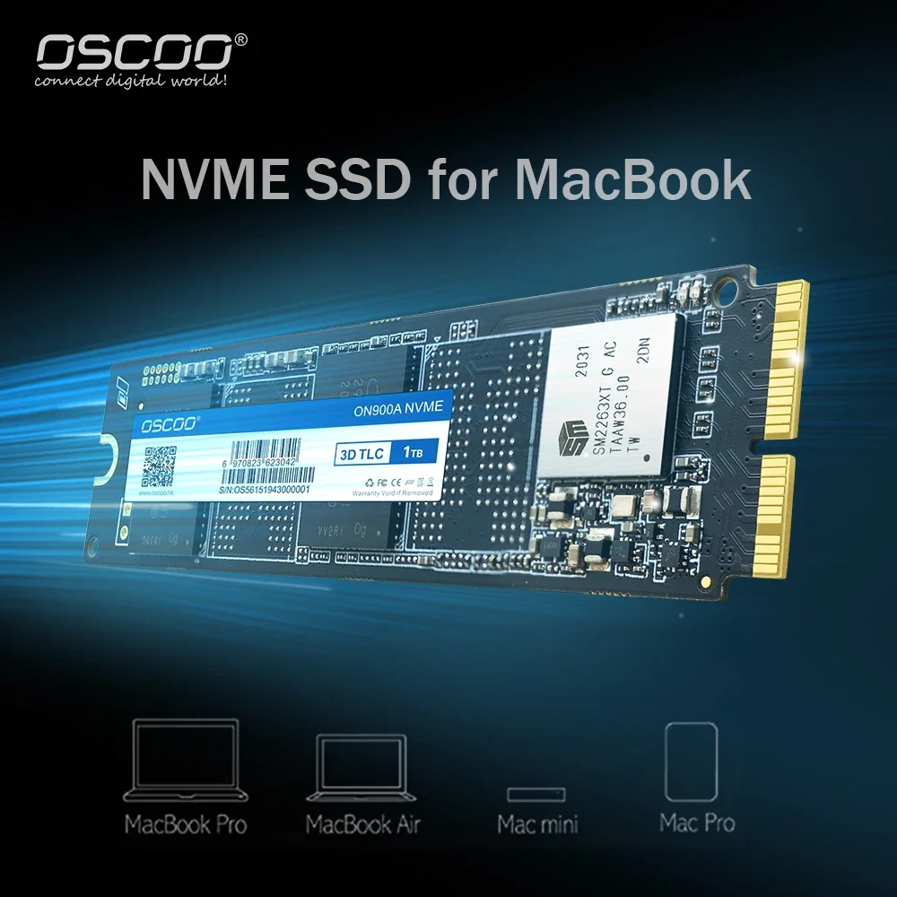 OSCOO-SSD portátil de 1TB para Macbook Pro 2015, Compatible con Macbook Pro A1465 A1466/Mac Air SSD(2013-2015) A1502