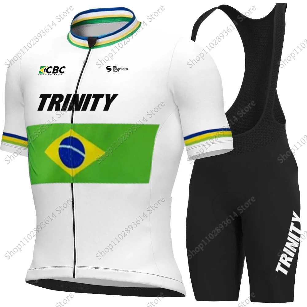 Brazil Trinity 2024 Cycling Jersey Set Men Summer Short Sleeve Clothing kits Road Bicycle Bib Shorts Suit MTB Wear Maillot