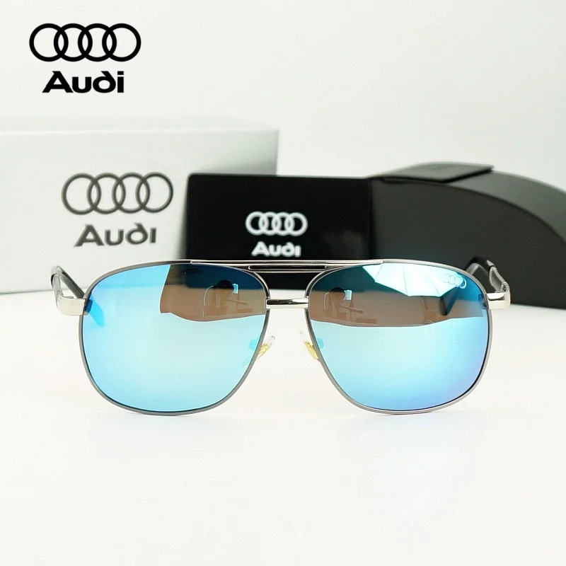 

Поляризованные солнцезащитные очки AUDI с оригинальным чехлом, мужские дизайнерские солнцезащитные очки класса люкс, мужские очки для вождения, очки для пилотов, очки UV400 для подарка