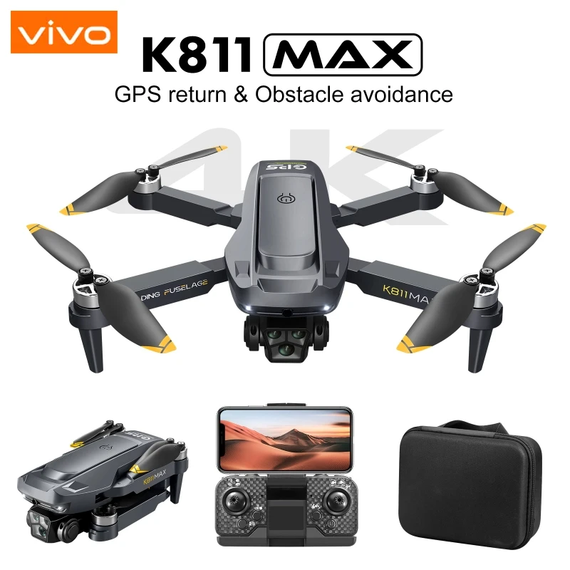 K811 MAX الطائرة بدون طيار GPS العودة 4K HD كاميرا مزدوجة 5G WIFI ذكي تجنب العوائق رباعية المحاور فرش التصوير الجوي يطير