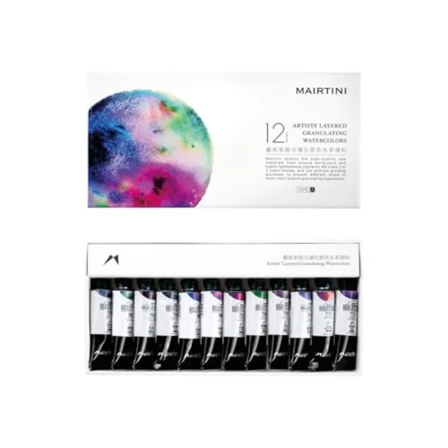 

Набор многослойных гранулирующих акварельных красок Mairtini Artists, 12 цветов, 5 мл