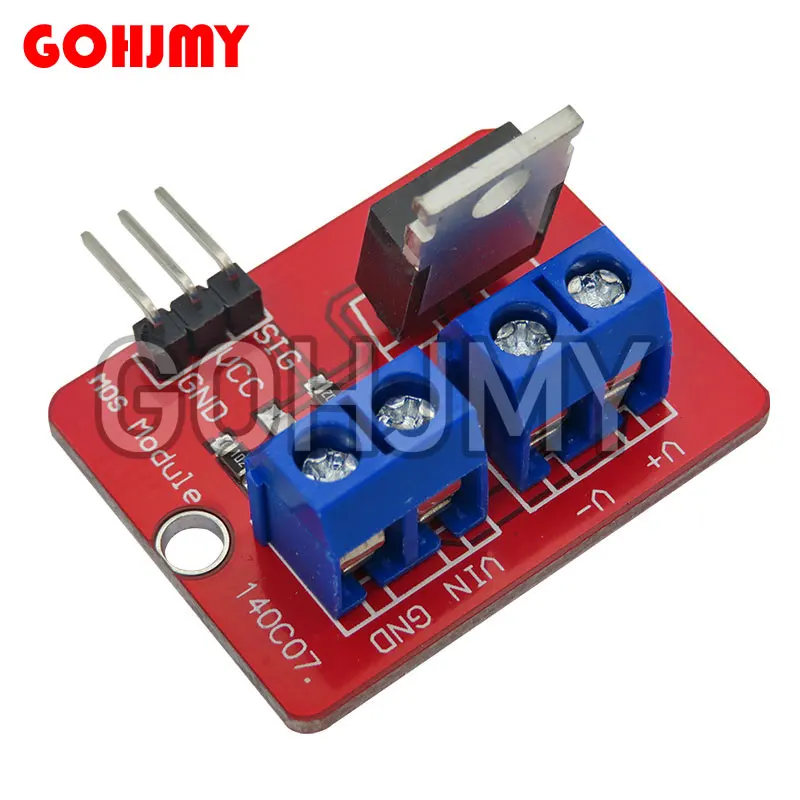 5pcs/lot 0-24V Top Mosfet Button IRF520 MOS Driver Module For MCU ARM Raspberry pi