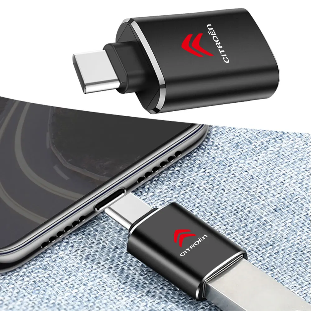 USB 3.0 To Type C Adapter Mini Converter Phone Charging Cable Charger For Citroen C1 C2 Grand C4 Picasso C4L VTS DS C3-XR C5 C6