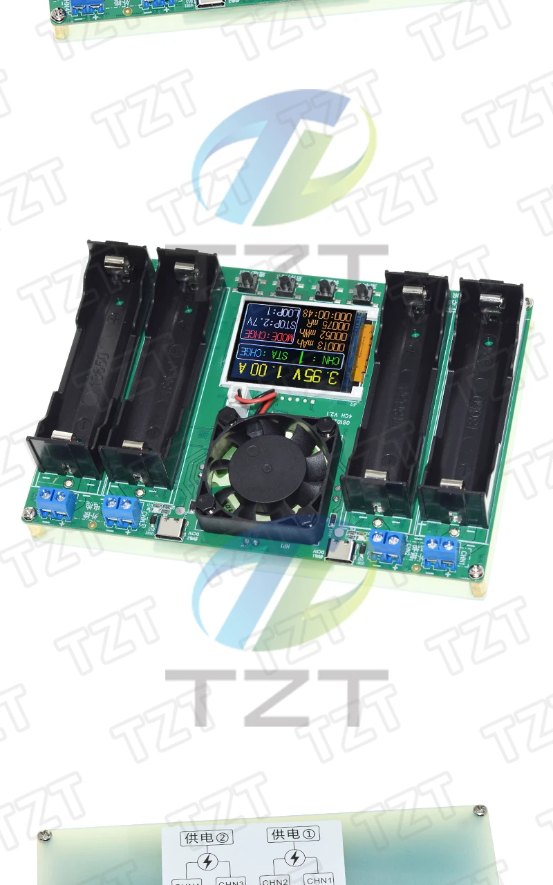 TZT 1/2PCS Typ-C LCD 4-Kanal-Display Batteriekapazitätstester MAh Lithium Digitaler Batteriedetektormodul – Detail 9