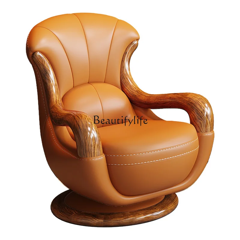 

Modern new Chinese ebony top layer cowhide European simplicity Italian minimalism