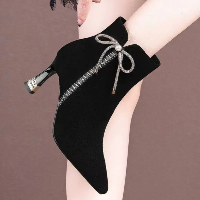 

Booties Lightweight Zip Butterfly Bow Ankle Boots for Women Autumn Fashion 2025 Comfortable and Elegant Sale Woman Short Shoes