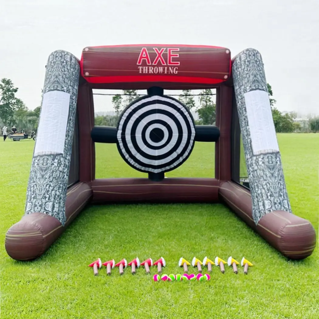 Inflatable Axe Single Double Throwing Game Inflatable Ball Throwing Target Dartboard Game For Indoor/Outdoor Backyard/Events