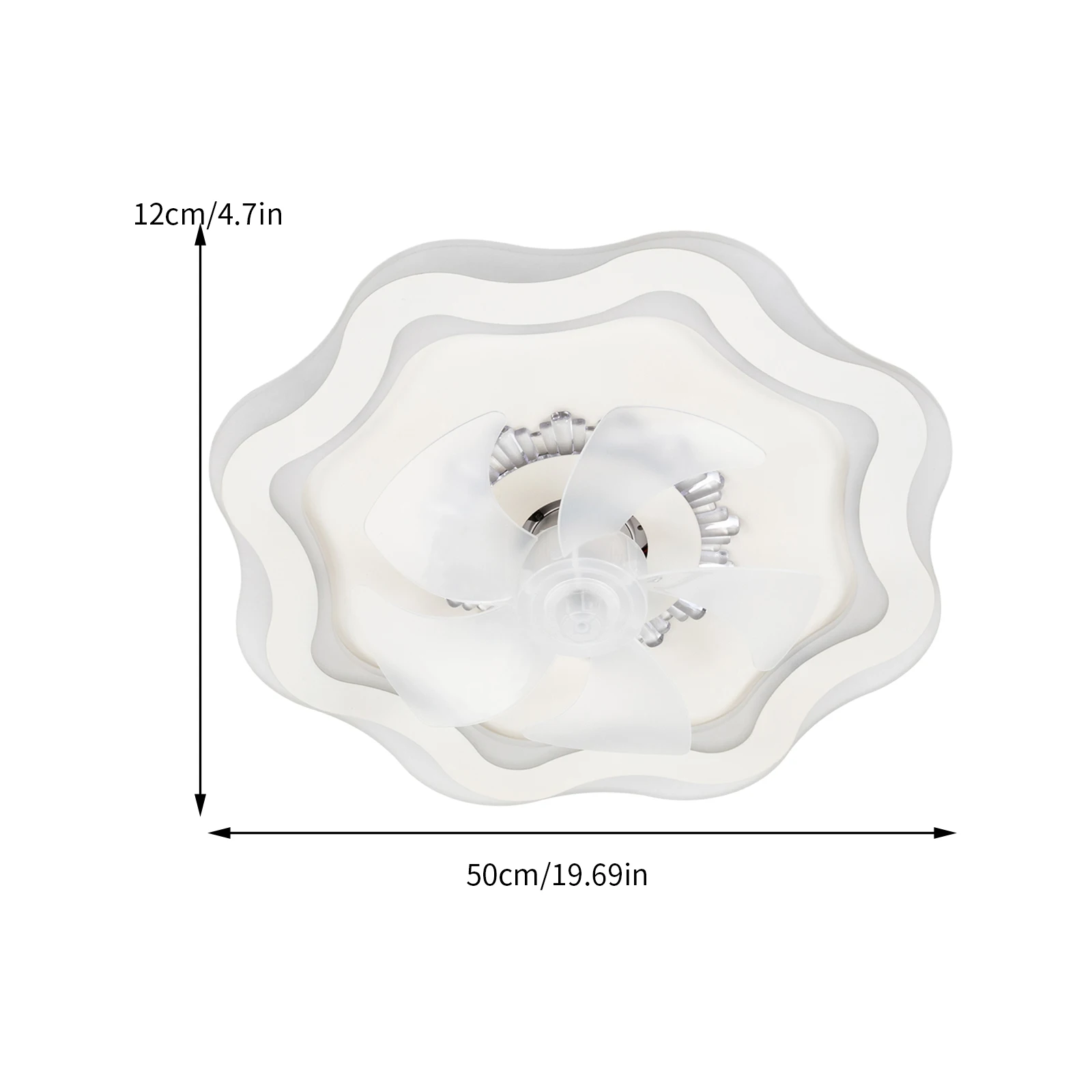 조명 및 리모컨 포함 플러시 마운트 천장 선풍기, 조도 조절 LED 천장 선풍기, 6 풍속 낮은 프로파일 천장 선풍기