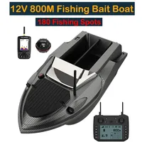New V080 12V High Power 800M Fishing Bait Boat 180 Fishing Spots Load 3KG 15KM/H Fish Finder Intelligent Cruise Return Trawler