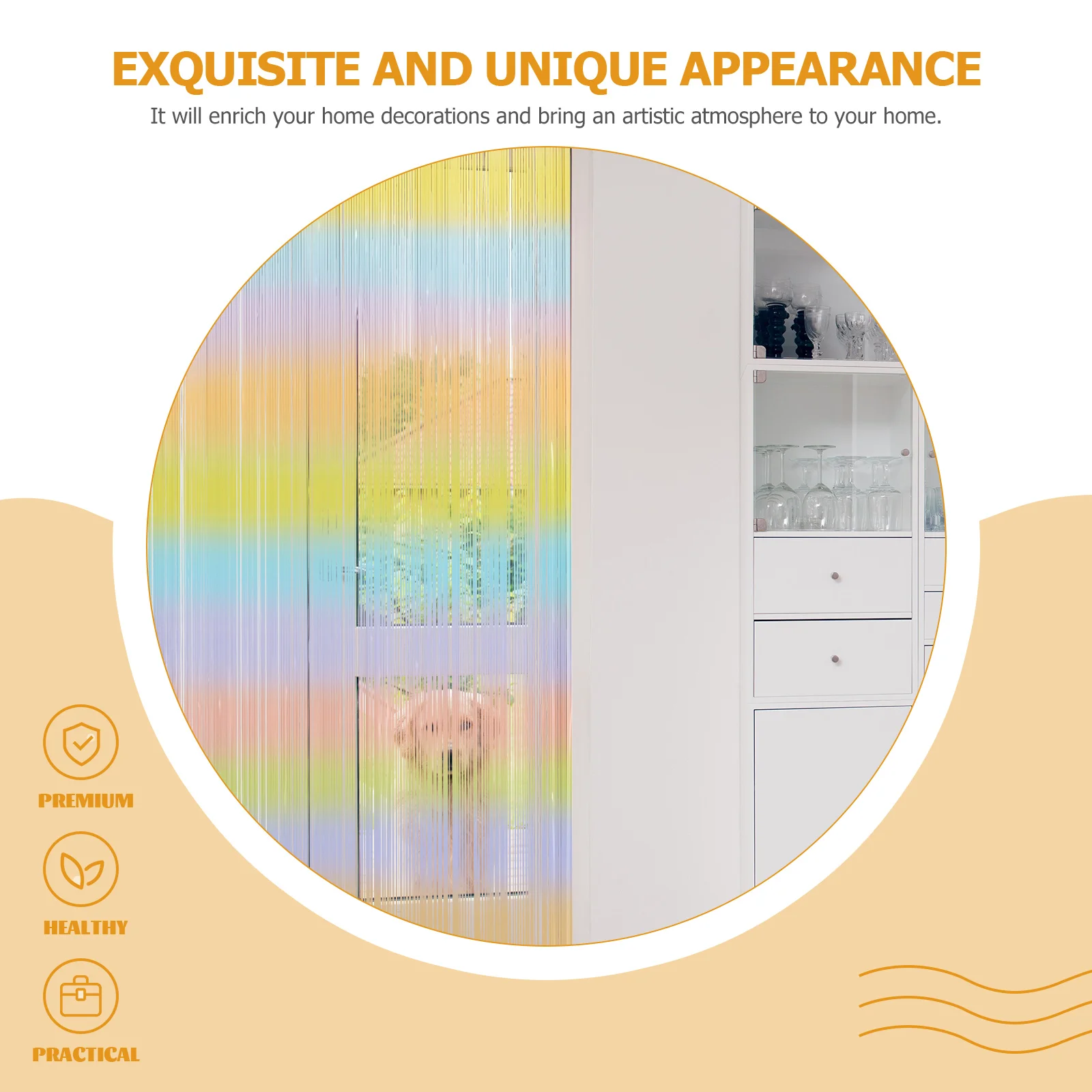 

2 Bags Rainbow Tinsel Curtains Rain Strips Backdrop Birthday Wedding Hanging Room Divider Metallic Foil for Kids