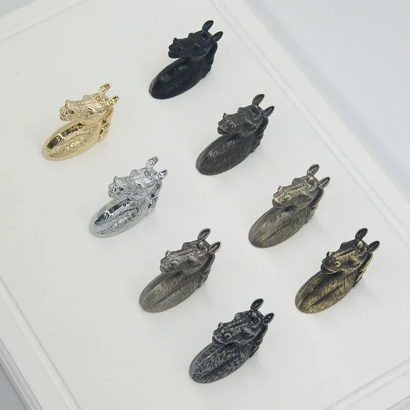 Modern simple creative European American shoe cabinet wardrobe drawer cabinet door handle horse head animal Nordic handle
