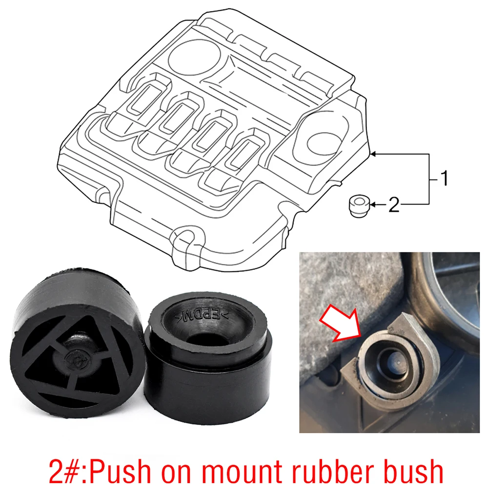 2pcs Engine Cover Rubber Bushing Mount for BMW 1 2 3 4 5 6 7 Series X1 X3 X4 X5 X6 E81 E87 F20 E90 F30 F10 G30 E83 F25 G05 F15