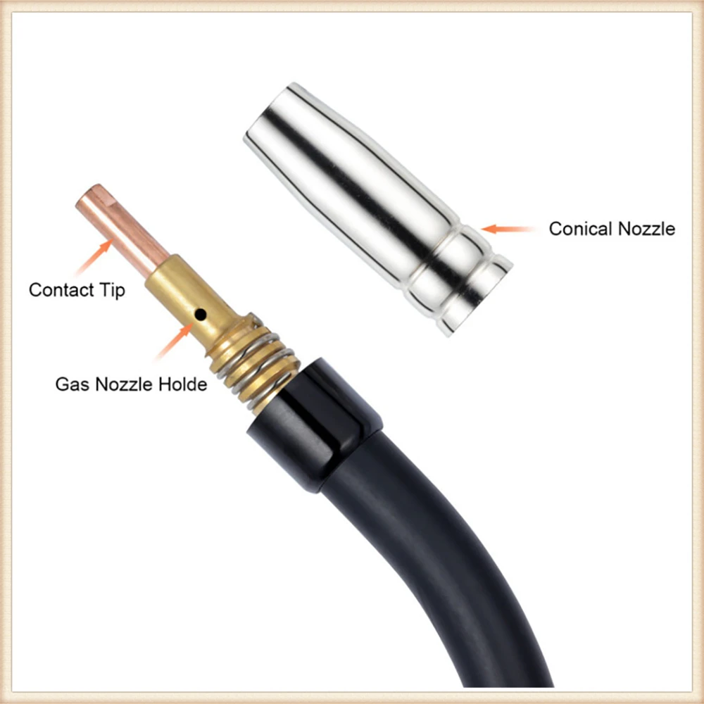 MIG Welding Torch 14pcs/set MIG Consumables 0.8/1.0mm Welding Tip Gas Nozzles Diffuser EU Style 15AK Torch Welding Tools