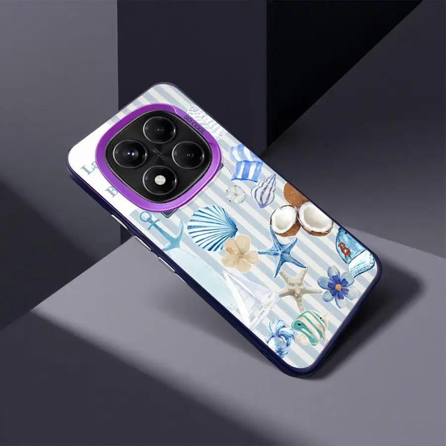 เคสสำหรับ Xiaomi Poco F4 F3 GT C50 C51 X5 X3 NFC X3 Pro เคสหลังโทรศัพท์ลายกุ้งมังกรและกุ้งลายทะเลเท่ๆ