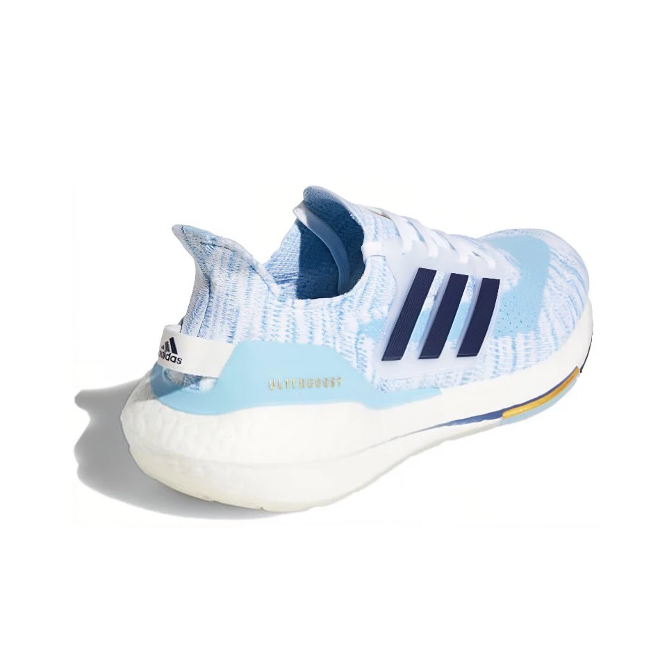 Original Adidas Ultra Boost 2021 White/Light Color Men\'s and Women Unisex Comfort Breath Running Sneakers Shoes GZ7120