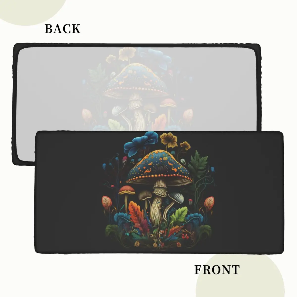 Shroom Dark Trippy Mushroom Custom Rectangular Tablecloth Oilproof Table Cover for Festival Party Decorations Table Cloth