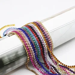 10 Yard 17 Colors SS6 Nail Art 3D Glass Rhinestone Trim Cup Chain Crystal Ribbon Banding For Nail Art DIY Jewellery