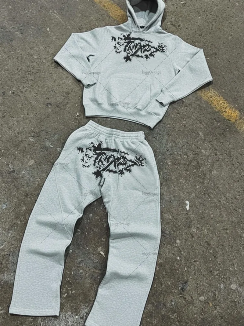 

Y2k хип-хоп комплект с буквенным принтом, мужская одежда, уличная одежда, толстовки, новые готические женские толстовки в стиле Харадзюку, спортивные штаны