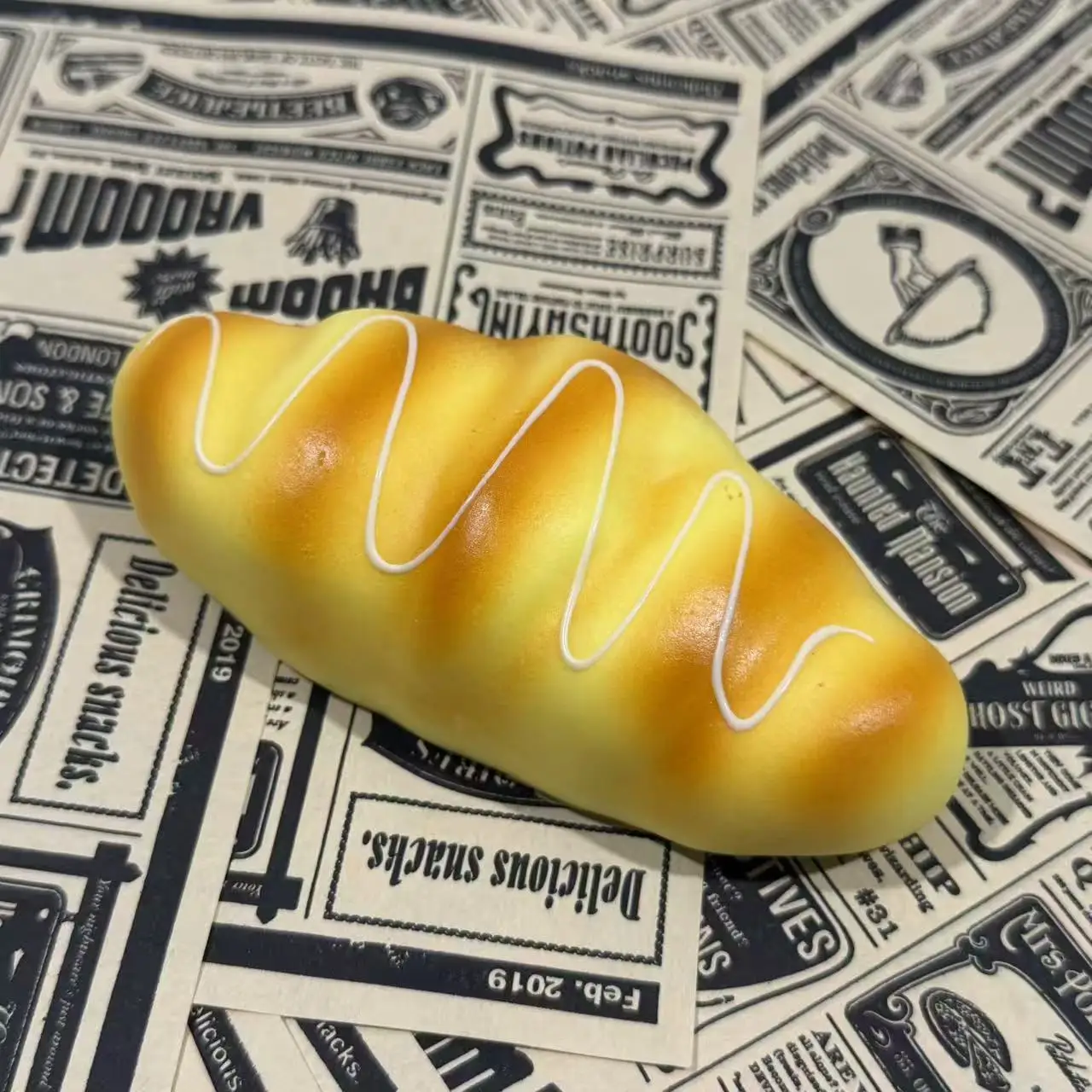 Stretch Squeezing Simulation Bread Squeeze Toy Fake Food Model Simulated Food Breakfast Squeeze Sensory Toys Toast Cake Elastic image 3