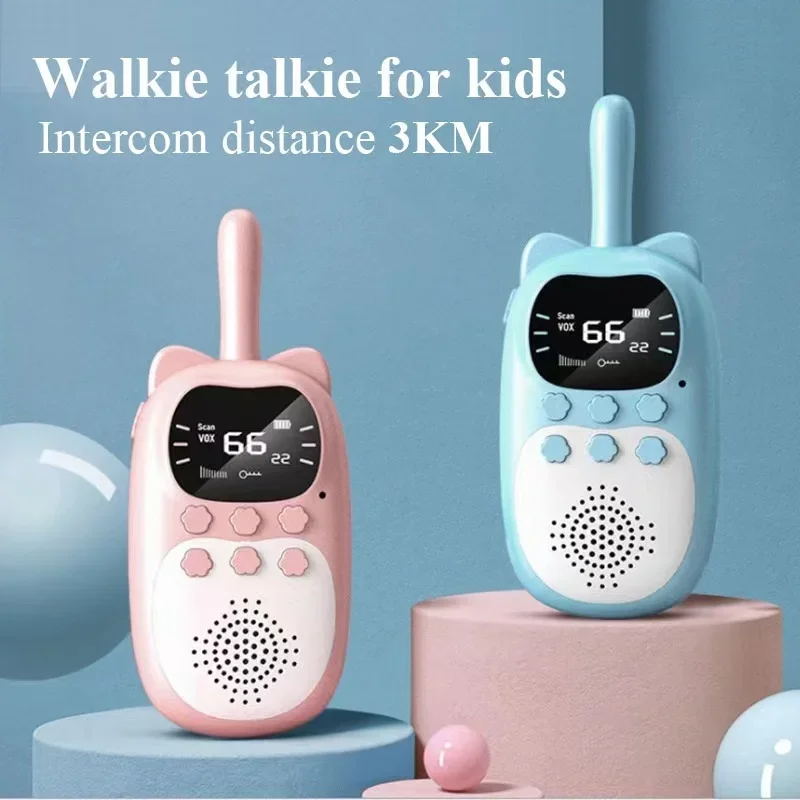 Kids Walkie Talkie 2PCS Electronic Toys Children Spy Gadgets Baby Radio Phone 3km Range Christmas Birthday Gift For Boys Girls