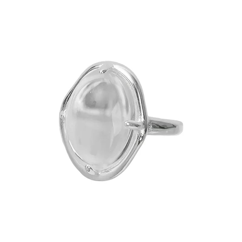 خواتم مفتوحة كريستال شفافة هندسية للنساء 2026 خاتم كريستال على الموضة الكورية الجديدة إكسسوارات مجوهرات جديدة حفلة هدية #6