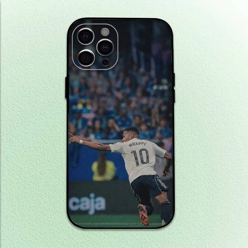 Custodia per telefono Football K-Kylian M-Mbappé 9 per iPhone17,16,15,14,13,12,11 Plus,Pro Max Cover morbida nera