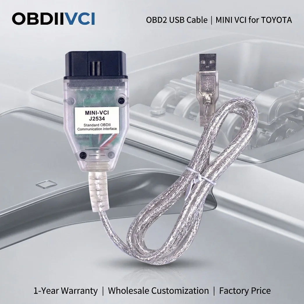 MINI VCI Scanner For Toyota TIS Techstream V18.00.008 FTDI FT232RL For J2534 Auto Scanner OBD OBD2 Car Diagnostics Cable - view 2