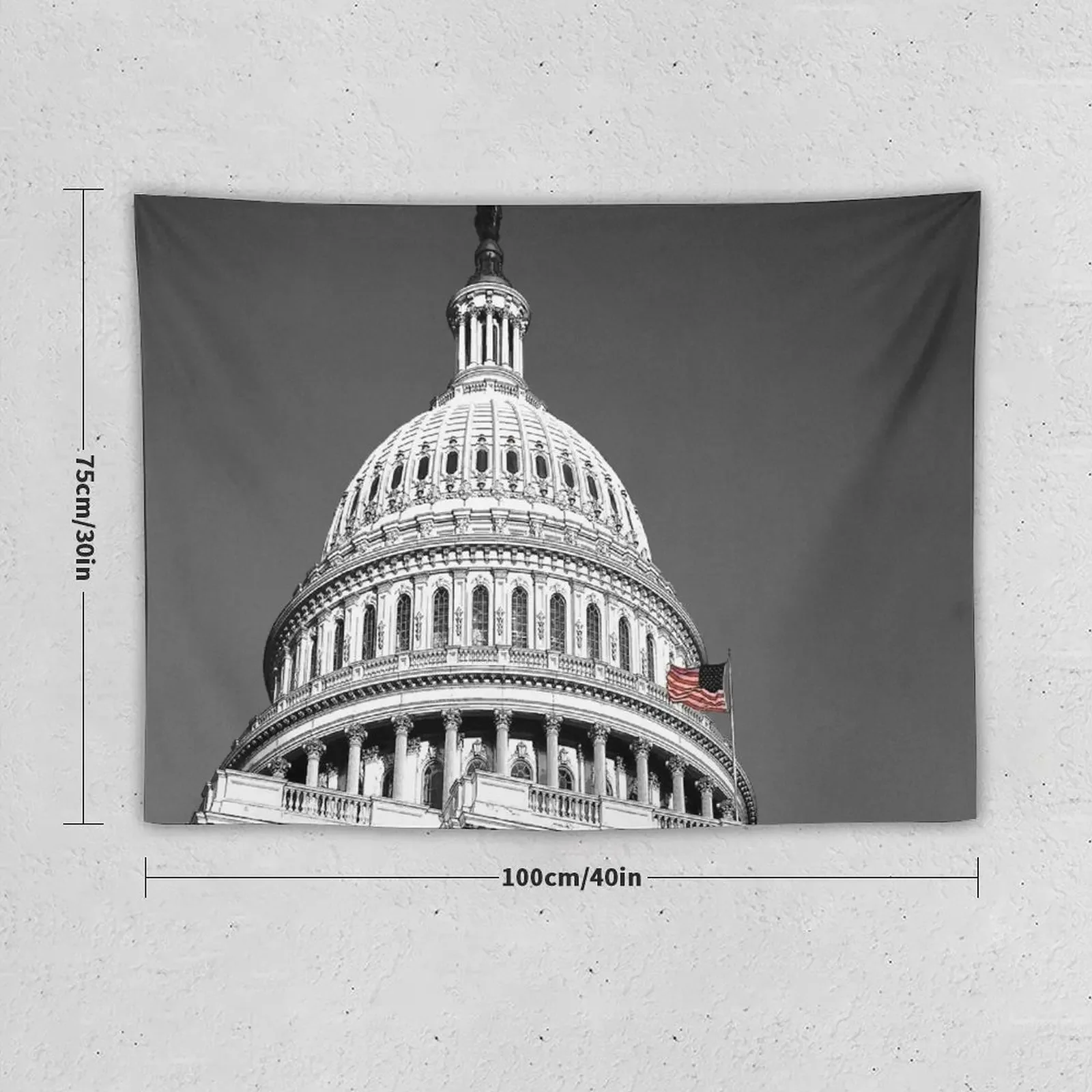 Old Glory & The Capitol Dome Tapestry Tapete For The Wall Home Decor Aesthetic Anime Decor Bathroom Decor Tapestry