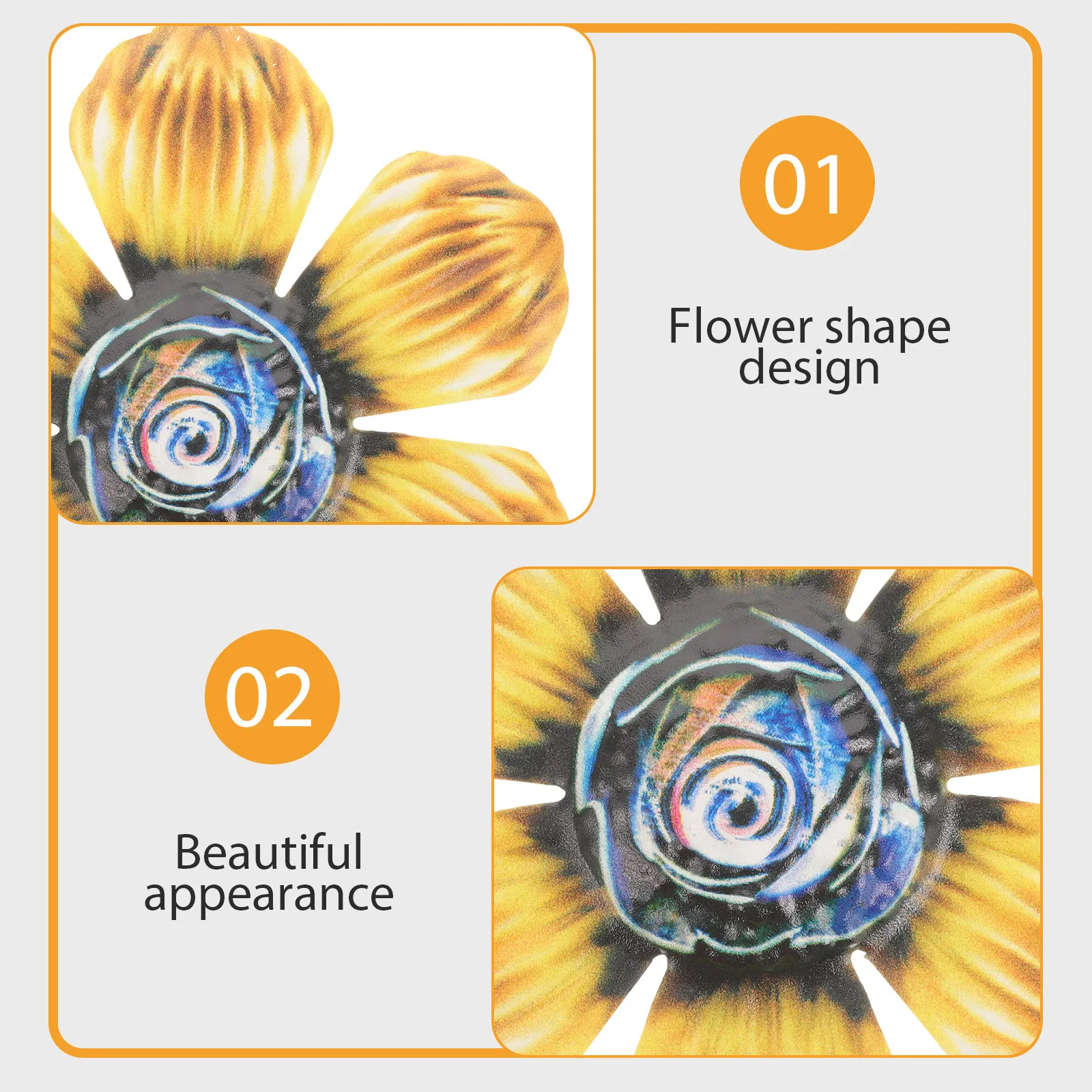 Metal Flower Wall Decor Iron Art Vintage Style Floral Sculpture Hanging Ornament Home Garden Decoration Metal Flower Wall Art