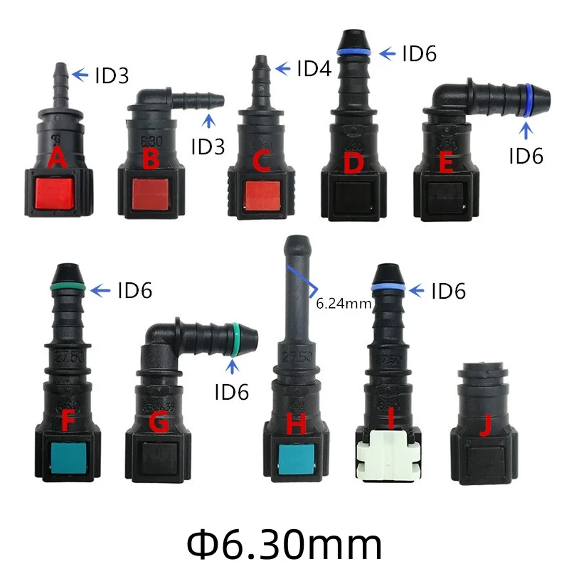 

6,30 мм 6,30 ID6 Быстрый соединитель топливопровода 90 градусов автоматический соединитель топливной трубы пластиковый локтевой соединитель с двойным зажимом 10 шт. много