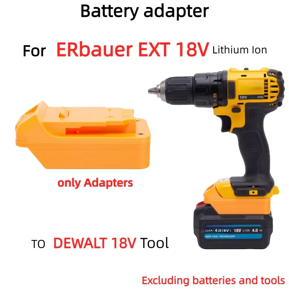 For ERbauer EXT 18V Lithium Battery Adapter Converter TO DeWalt 18V 20V MAX XR Cordless Drill Tools Accessory (Only Adapter)