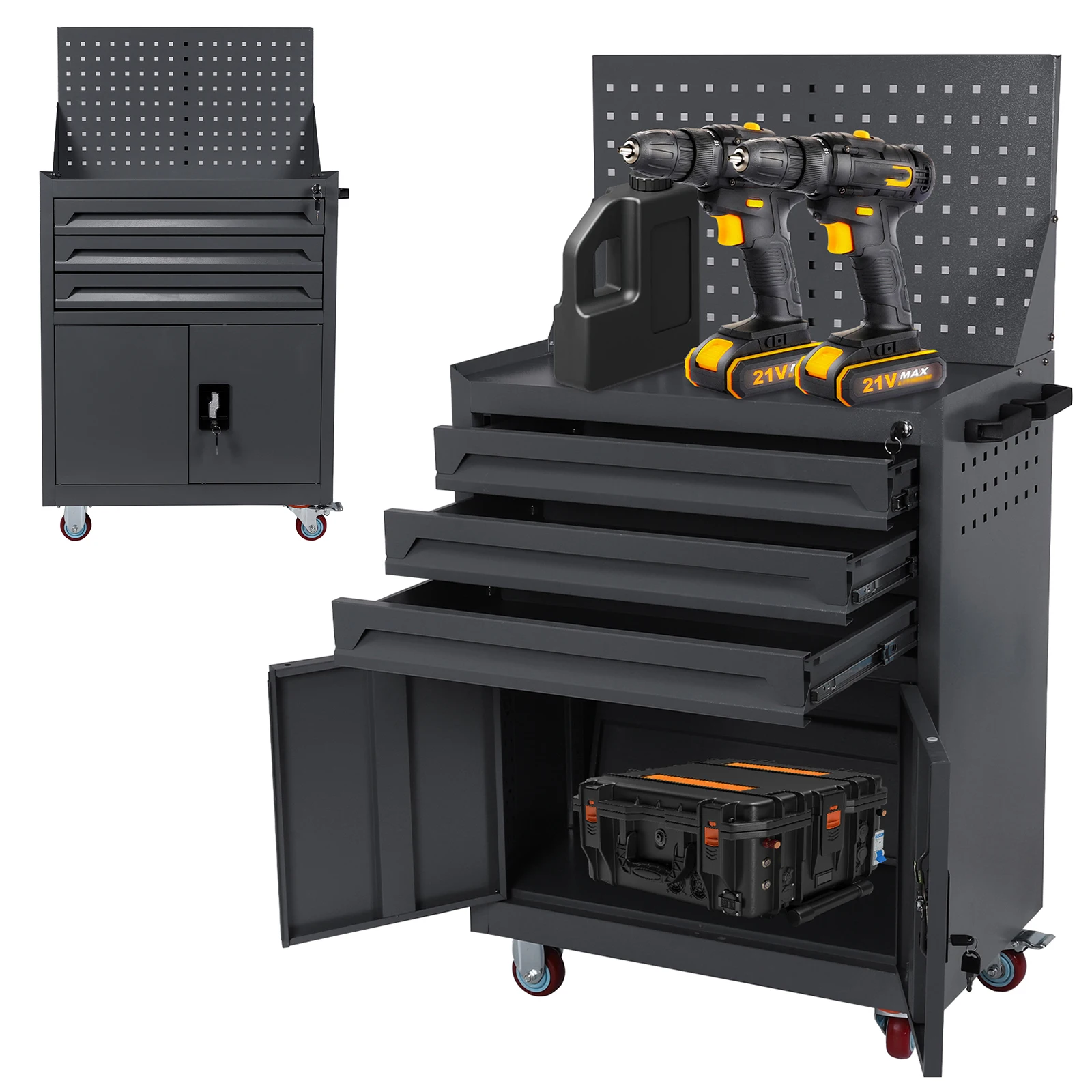 

Ящик для инструментов-органайзер с ящиками, шкаф для хранения инструментов, тележка для инструментов на колесиках для мастерской, склада, гаража