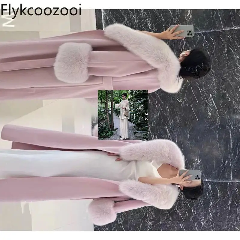 New 2024 Winter New Imitation Fur Collar Temperament Camperas De Mujer Invierno Jaquetas Fashion Long Coat Women