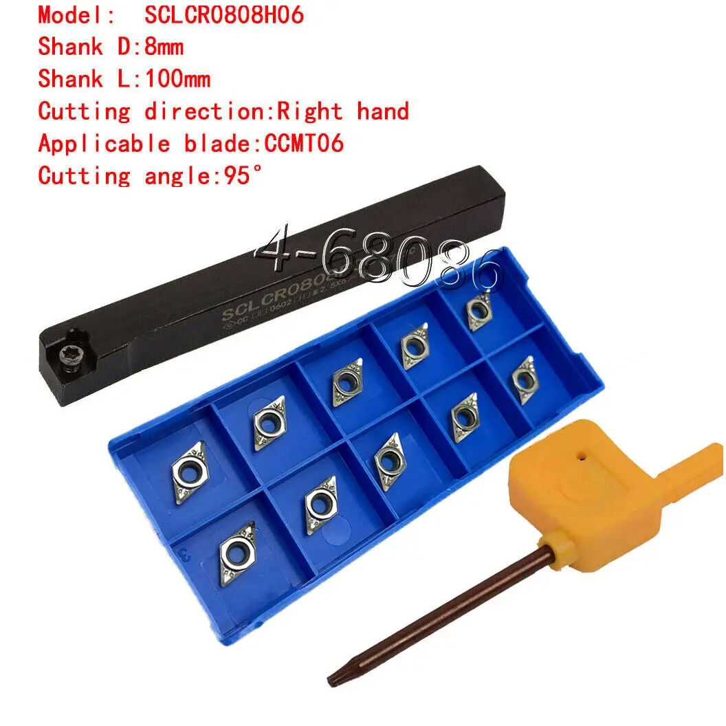 Imagem -03 - Alumínio Inserir Carbide Turning Blade Torno Indexável Tool Holder Ccgt060204-ak N01 Scl0808f06 Sclcr0808h06 N01ccgt060208-ak