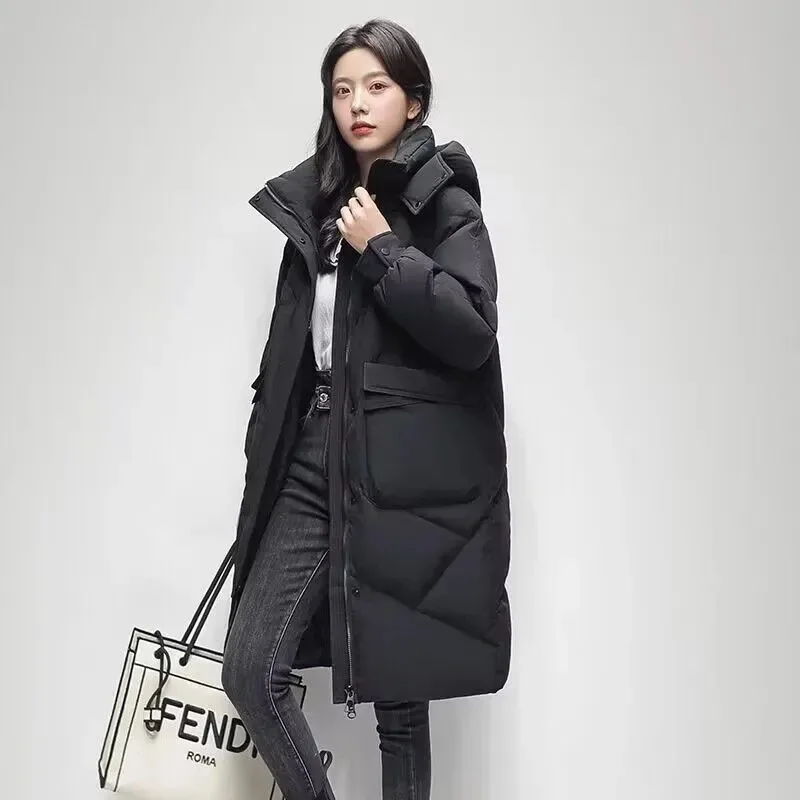 2023 New Winter Women Parka Hooded Jackets Thicken Warm Cotton-padded Puffer Coats Casual Long Parkas Clothes Loose Outerwear