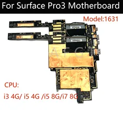 Original Logic Board Replacement For Microsoft Surface Pro 3 1631 Laptop CPU i3 4G i5 4G i5 8G i7 8G Motherboard Tested Well
