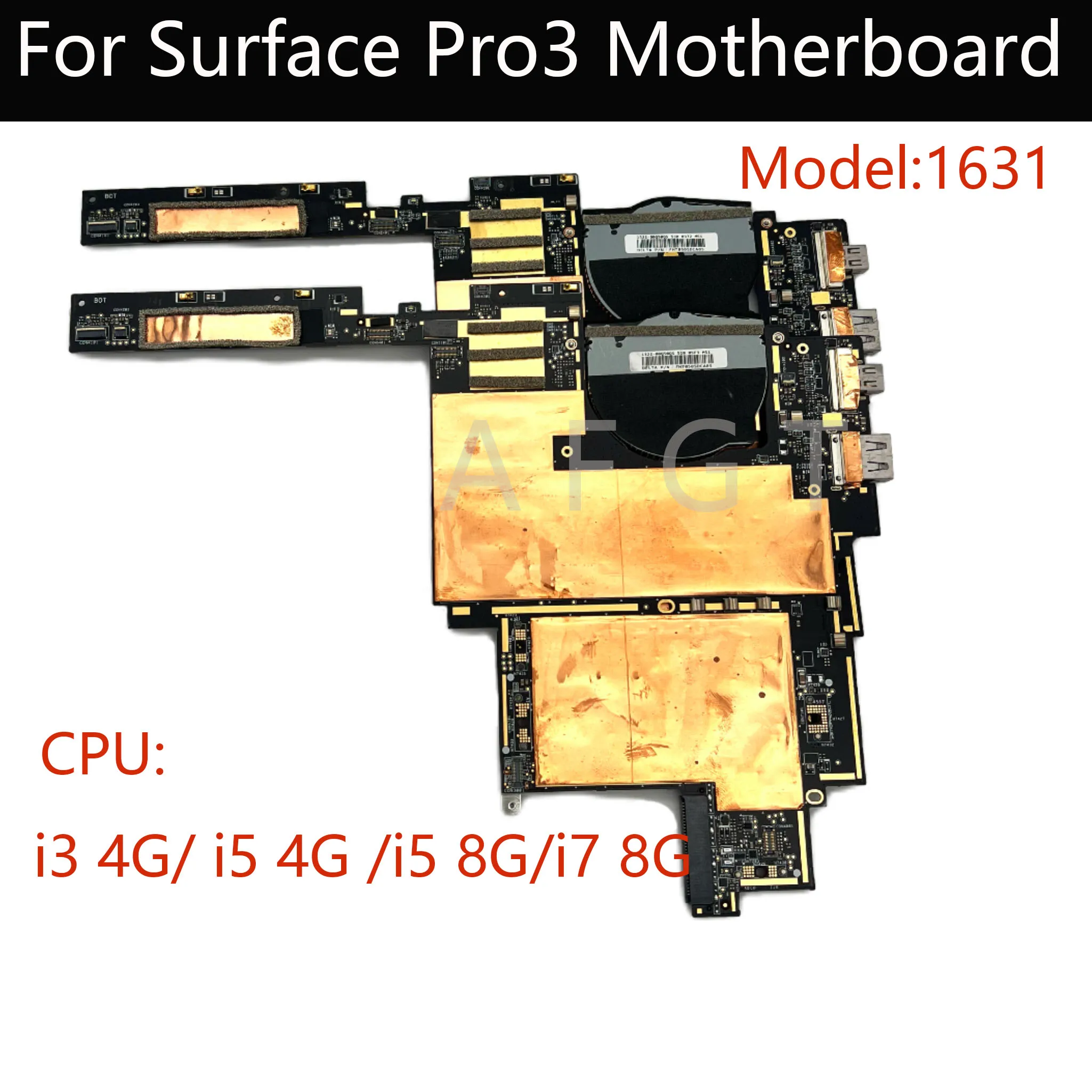 Original Logic Board Replacement For Microsoft Surface Pro 3 1631 Laptop CPU i3 4G i5 4G i5 8G i7 8G Motherboard Tested Well