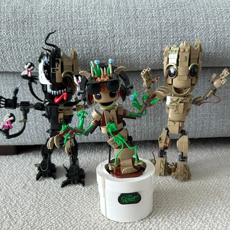 핫토이즈 마블 슈퍼히어로 댄싱 베놈라이즈드 그루트 빌딩 블록 트리맨 피규어 브릭스 호환 76249 76217 76297 선물 어린이용