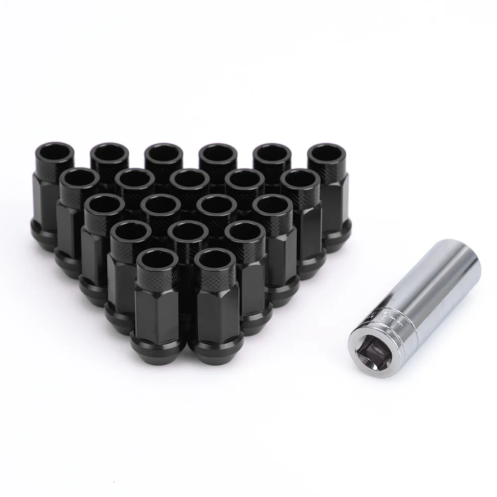 19HEX Blox Nuts Security Key Wheel Nuts Lug Nuts M12x1.5 M12x1.25 M14x1.5 Length 50mm With Aluminum Alloy 7075-t6