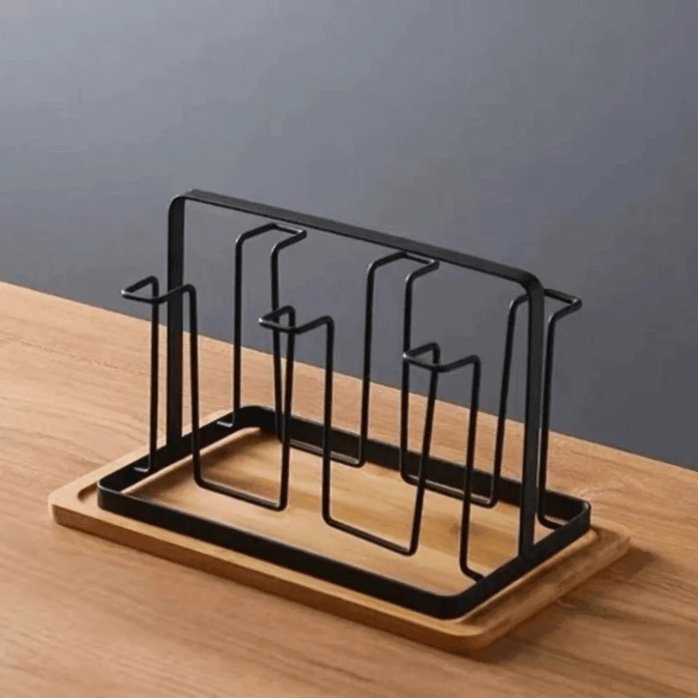 

Cup Accessories Durable Glass Cup Stand Eco-Friendly with Drain Hole Tea Cup Rack Light Luxury Sturdy Water Cup Shelf Office