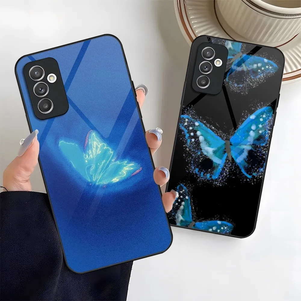 

beautiful butterfly Phone Case Glass for Samsung Galaxy S24 S20 S21 S22 S23 Ultra Fe Plus A34 A54 A24 A52 A53 M54 Cover