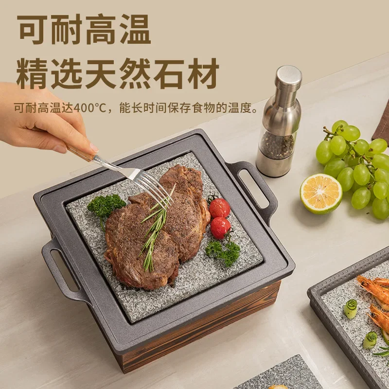 Commercial Rectangular Barbecue Insulated Stove Heated Barbecue Plate Barbecue Stove Alcohol Lamb Chops Baked Tray