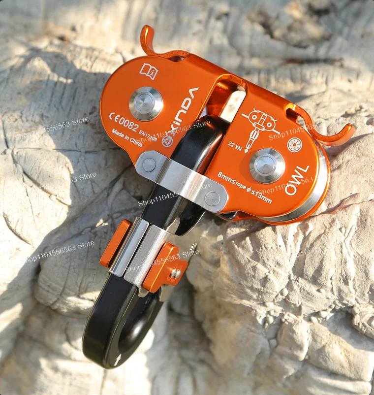 Double pulley high altitude zip line ropeway through the jungle zip line large pulley outdoor climbing rescue equipment