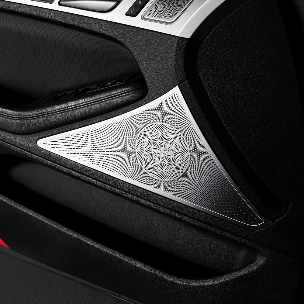 

4PCS Stainless Steel Auto Interior Door Speaker Horn Protective Covers for Genesis G80 DH 2015-2020 LHD RHD Trim Accessories