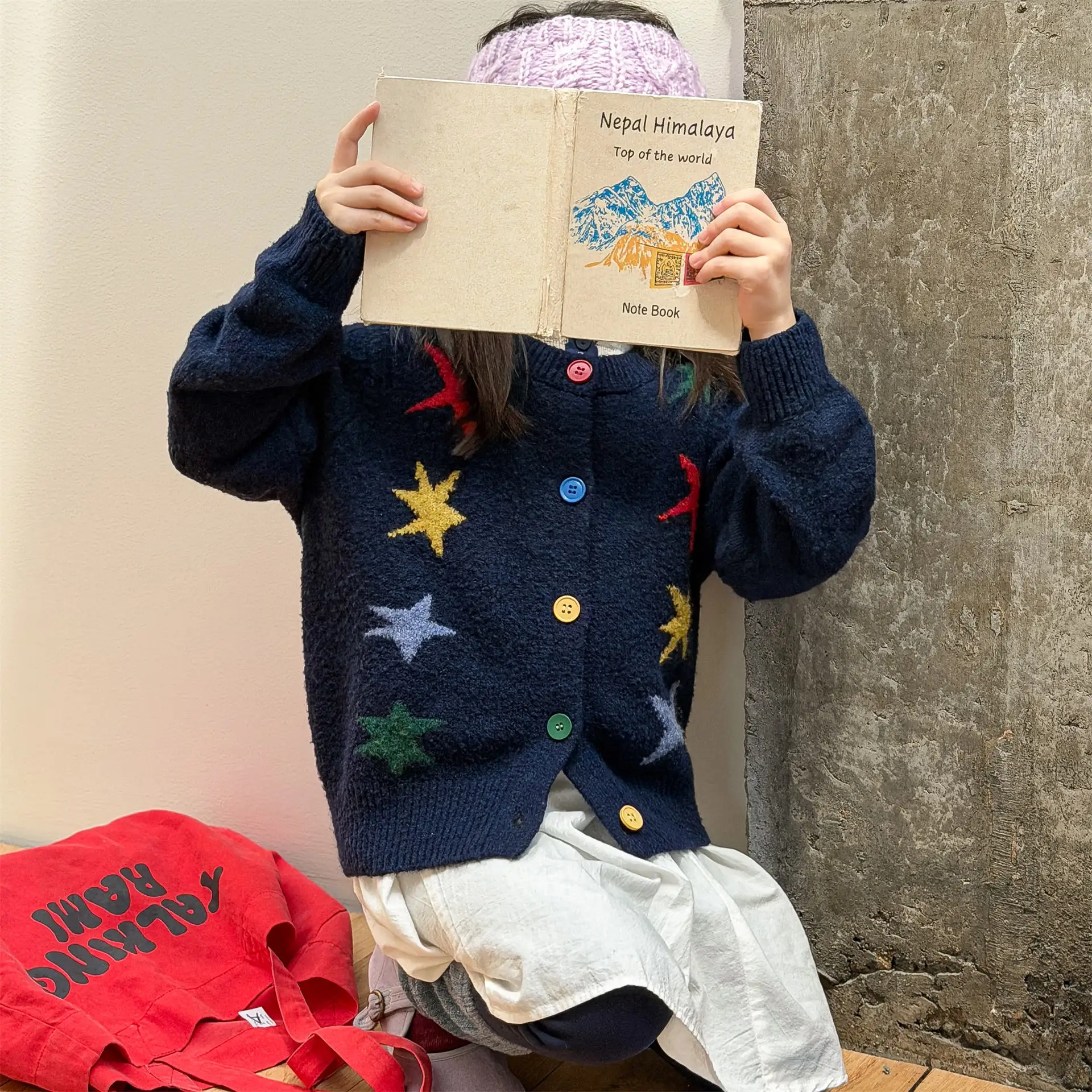 

2025 Winter New Children Sweater Coat Girls Knitted Cardigan Baby Long Sleeve Warm Tops Boys Thick Casual Knitwear Kids Clothes