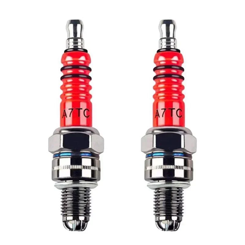 Motorcycle Spark Plug Iridium Spark Candles High Performance 3 Electrode A7TC Motorcycle Ignition Accessories For 50CC-150CC ATV