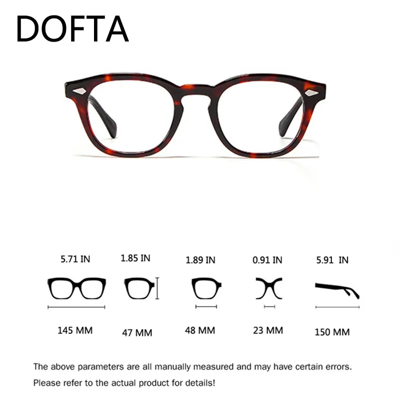 DOFTA High Quality Acetate Optical Glasses Frame Men  Women Retro Round Prescription Myopia Eyeglasses Frame Men 50038